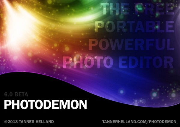 PhotoDemon's new splash screen.  I'd say this is a "huge" improvement over the old one, but that might be understating it... :)